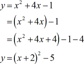 y=(x+2)^2-5