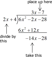 -14x divided by 2x = -7