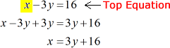 x=3y+16