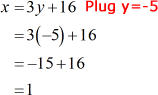 x=-1 after substituting y=-5