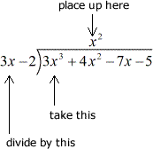 3x^3 divided by 3x = x^2