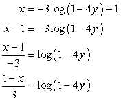 (1-x)/3 = log (1-4y)