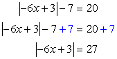|-6x+3|=27