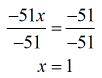 x=1