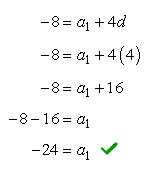 a sub 1 equals negative 24
