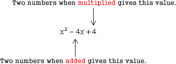 think of two numbers when multiplied give 4, and when added give -4
