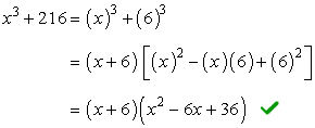 x^3+216=(x+6)(x^2-6x+36)