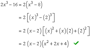 2x^3-16=2(x-2)(x^2+2x+4)