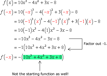 f(-x) is not equal to -f(x)