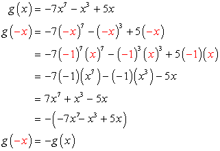 g(-x)=-7(-x)^7-(-x)^3+5(-x)=-g(x)
