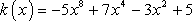 k(x)=-5x^8+7x^4-3x^2+5