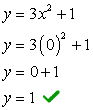 y equals 1
