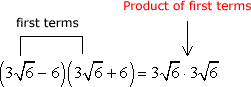 [(3√6)-6][(3√6)+6]=(3√6)(3√6)