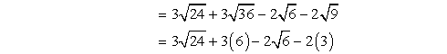 = (3√24)+[3(6)]-(2√6)-[2(3)]