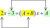 2x-3=(A+B)+A