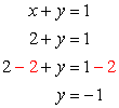 y=-1