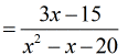 =(3x-15)/(x^2-x-20)