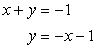 y=-x-1