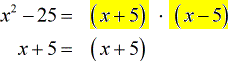 x^2-25 = (x+5)(x-5)