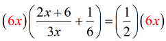 (6x){+(1/6)} = (1/2)(6x)