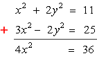 4x^2=36