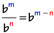 For any nonzero real number "b" and any integers m and n, the quotient of b to the power of m, and b to the power of n is equal to b raised to the power of the difference of m and n. In math form, we can express this particular exponent rule, to be specific quotient rule, as b^m/b^n = b^(m-n) but b≠0.