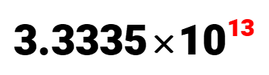the scientific form of the number, 33,335,000,000,000 is 3.3335 × 10^13.