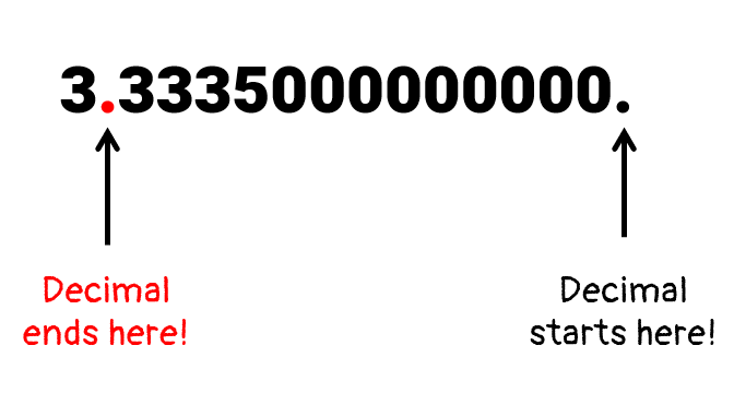 the original location of the decimal point in the number 33,335,000,000,000 is after the last zero. to get a "c" or number between 1 and 10, we need to move the decimal point to the left ending between the first and second 3. 