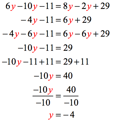 6y-10y-11 = 8y-2y+29 → -10y-11 = 29 → -10y = 40 → y=-4