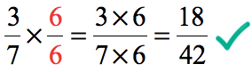 if we multiply the top and bottom of the fraction 3/7 by 6 we get 18/42 which implies that 3/7 is equivalent to 18/42.