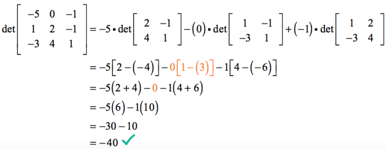 Determinant of 3x3 Matrix - ChiliMath