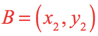 B=(x2,y2)