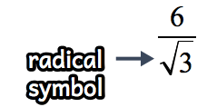 √ represents the radical symbol