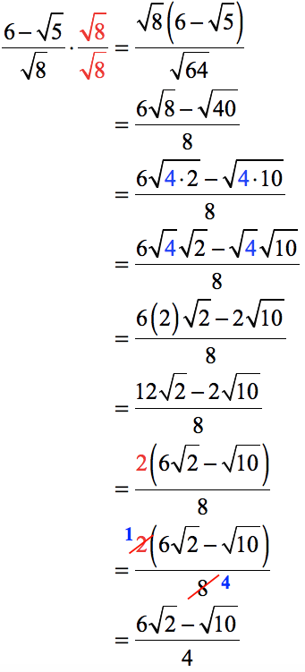 6-[sqrt(5)]/sqrt(8) = {(6)[sqrt(2)]-sqrt(10)/4