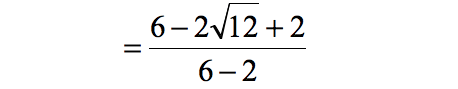 = {6-[sqrt(12)]+2}/(6-2)