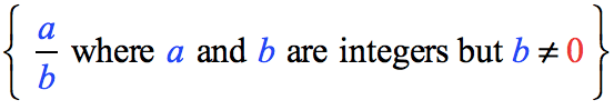 a divided by b where a and b are integers but b is not equal to zero