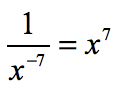1/x^(-7)=x^7