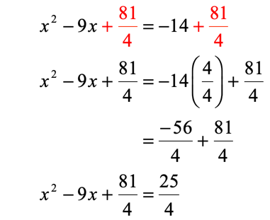 x^2-9x+81/4=25/4