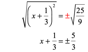 x+1/3=plus or minus 5/3