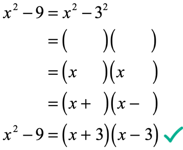 x^2-9=(x+3)(x-3)