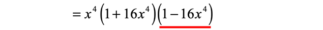 x^4(1+16x^4)(1-16x^4)
