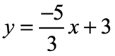 y=(-5/3)x+3