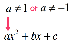 in ax^2+bx+c, the leading coefficient cannot equal to 1 or -1