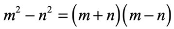 m^2 − n^2 = (m + n)(m﻿ − n)