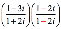 (1-3i)/(1+2i) ✖️(1-2i)/(1-2i)