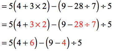 = 5(4+6)-(9-4)/5