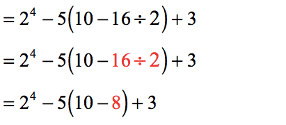 = 2^4-5(10-8)+3