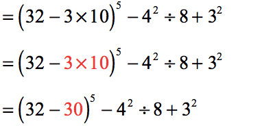 = (32-30)^5-4^2/8+3^2