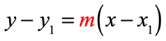 y − ysub1 = m (x − xsub1)