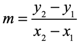 m = (y2 - y1)/(x2-x1)